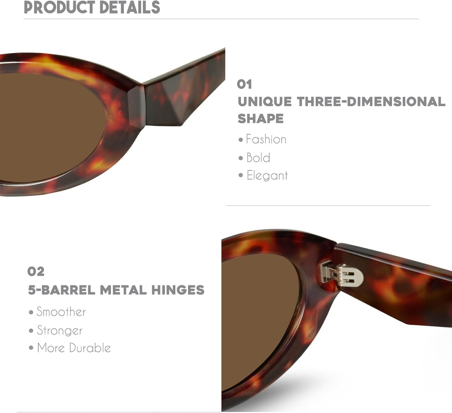 Oval Cat Eye Sunglasses for Women Retro Y2K Style MS52372