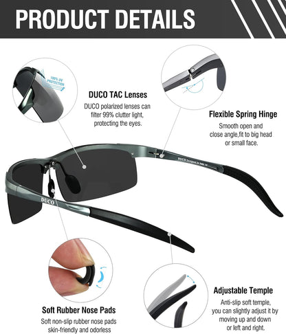 Mens Sports Polarized Sunglasses UV Protection Sunglasses for Men 8177S