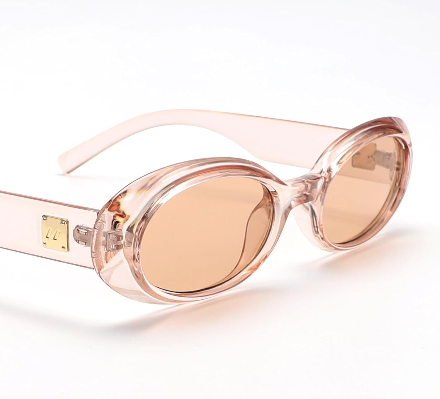 Trendy Oval Sunglasses for Women Retro Vintage 90S Sunnies for Small Face Narrow round Shades Cat Eye