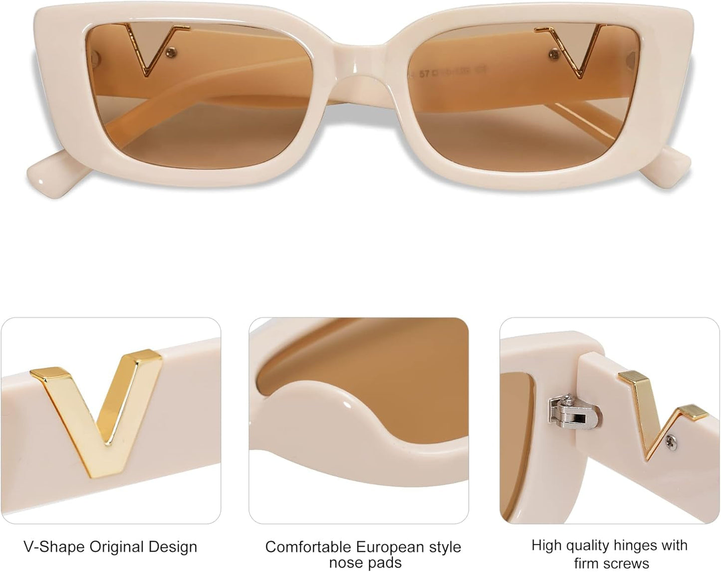 Rectangle Sunglasses for Women 90S Retro Trendy Y2K Classical Vintage Square Shades AR82037
