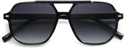 Retro Trendy Aviator Polarized Sunglasses Men Women Vintage 70S Square Stylish Frame Sun Glasses SJ2283