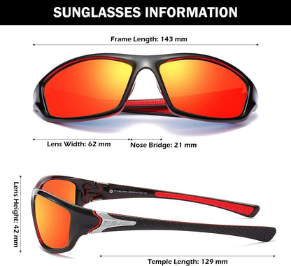 Sports Polarized Sunglasses for Men Cycling Driving Fishing UV400 Protection - WORLD TIME VISITS