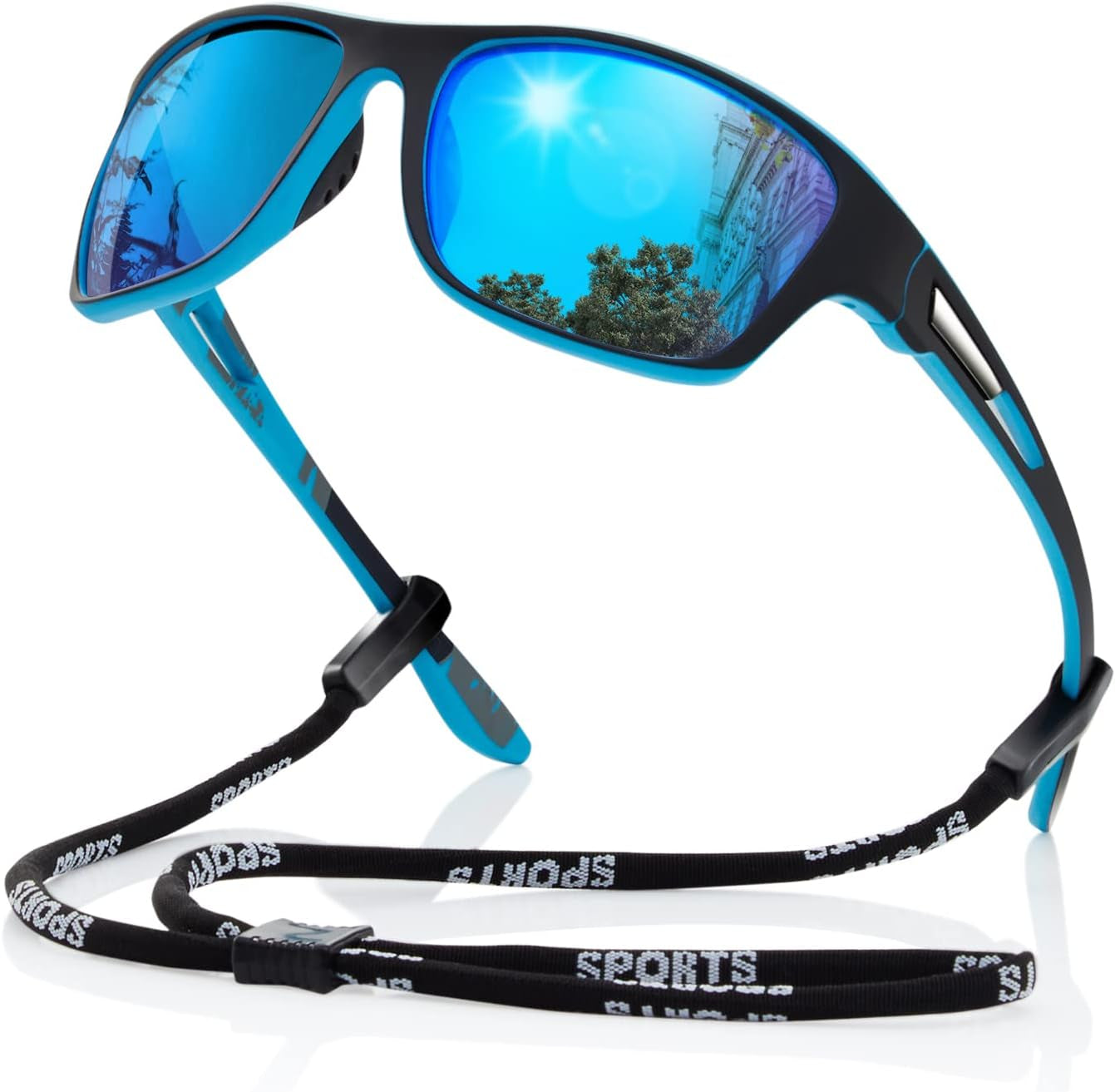 Polarized Sports Sunglasses for Men: UV400 Protection Glasses Womens Wrap around Goggles for Driving Fishing - WORLD TIME VISITS