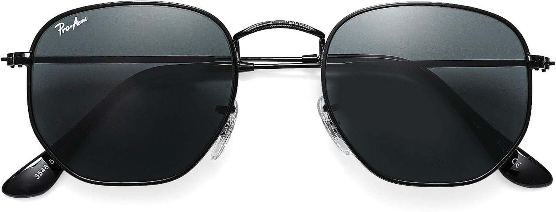 Small Square Sunglasses for Women Men 100% Real Glass Lens Hexagonal Frame - WORLD TIME VISITS