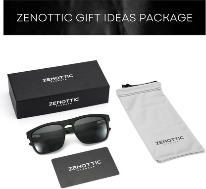 Polarized Sunglasses Men Square: Unbreakable TR90 Frame Carbon Fiber Temple UV400 Protection Sun Glasses for Driving - WORLD TIME VISITS