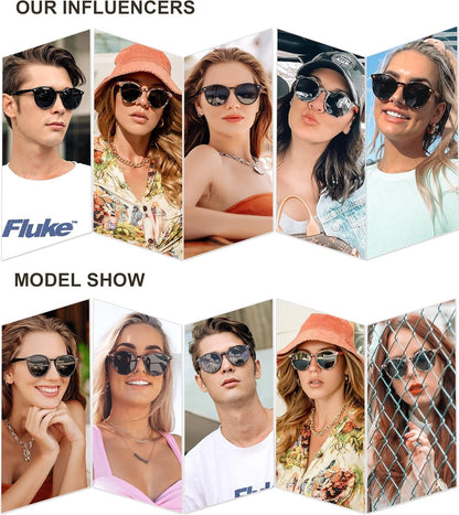 Retro round Polarized Sunglasses for Women Men Classic Vintage Sunnies SJ2069 - WORLD TIME VISITS