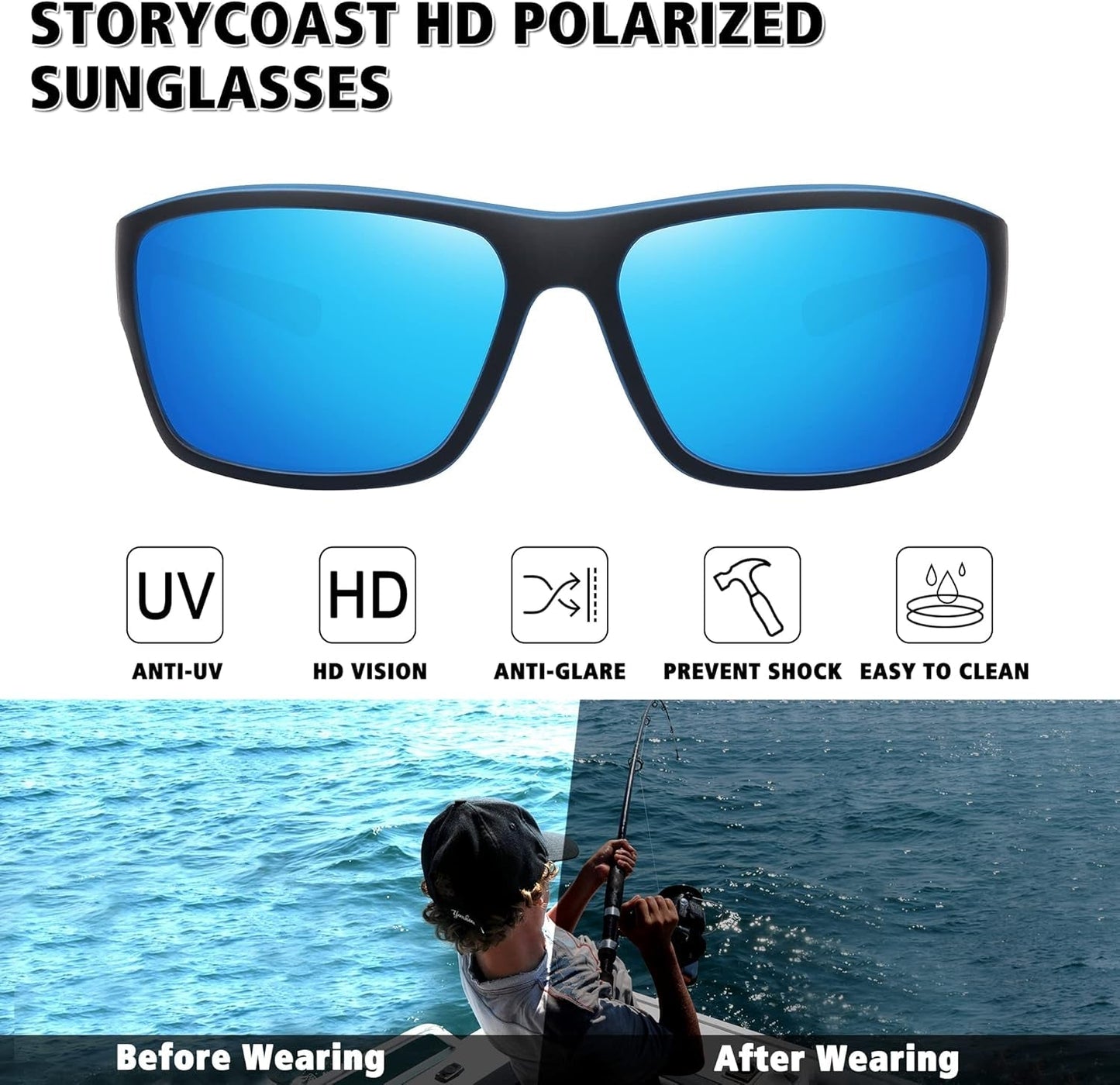 Polarized Sports Sunglasses for Men Women Unbreakable Frame Cycling Fishing Driving - WORLD TIME VISITS