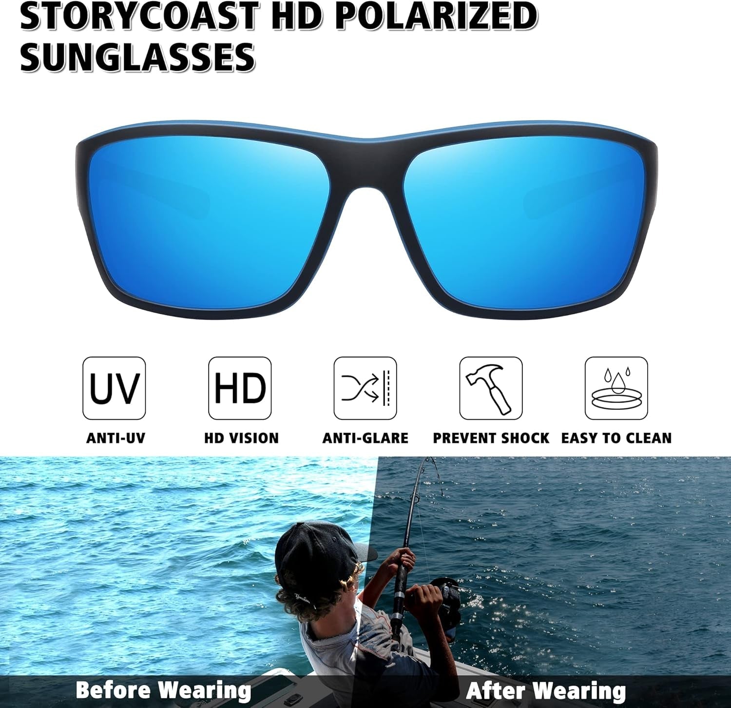 Polarized Sports Sunglasses for Men Women Unbreakable Frame Cycling Fishing Driving - WORLD TIME VISITS