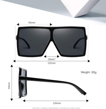 3 Pieces Sunglasses for Women Men Large Frame Retro Square Glasses - WORLD TIME VISITS