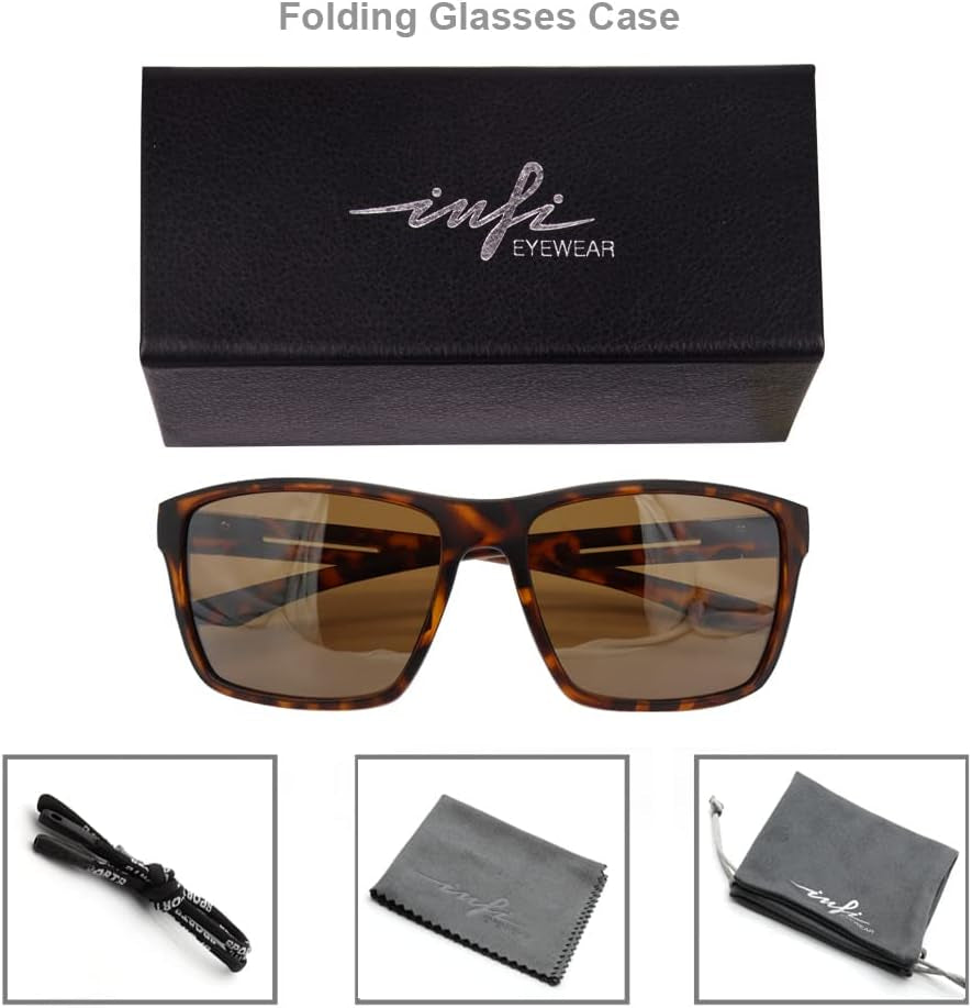 Fishing Polarized Sunglasses for Men Driving Running Golf Sports Glasses Square UV Protection Designer Style Unisex - WORLD TIME VISITS