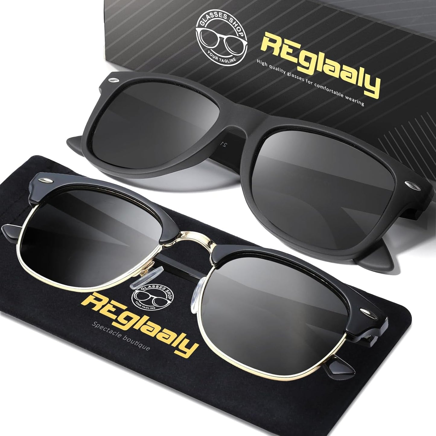 Sunglasses Men and Womens, Polarized Sunglasses for Men with UV Blocking Semi-Rimless Frame for Driving & Hiking - WORLD TIME VISITS