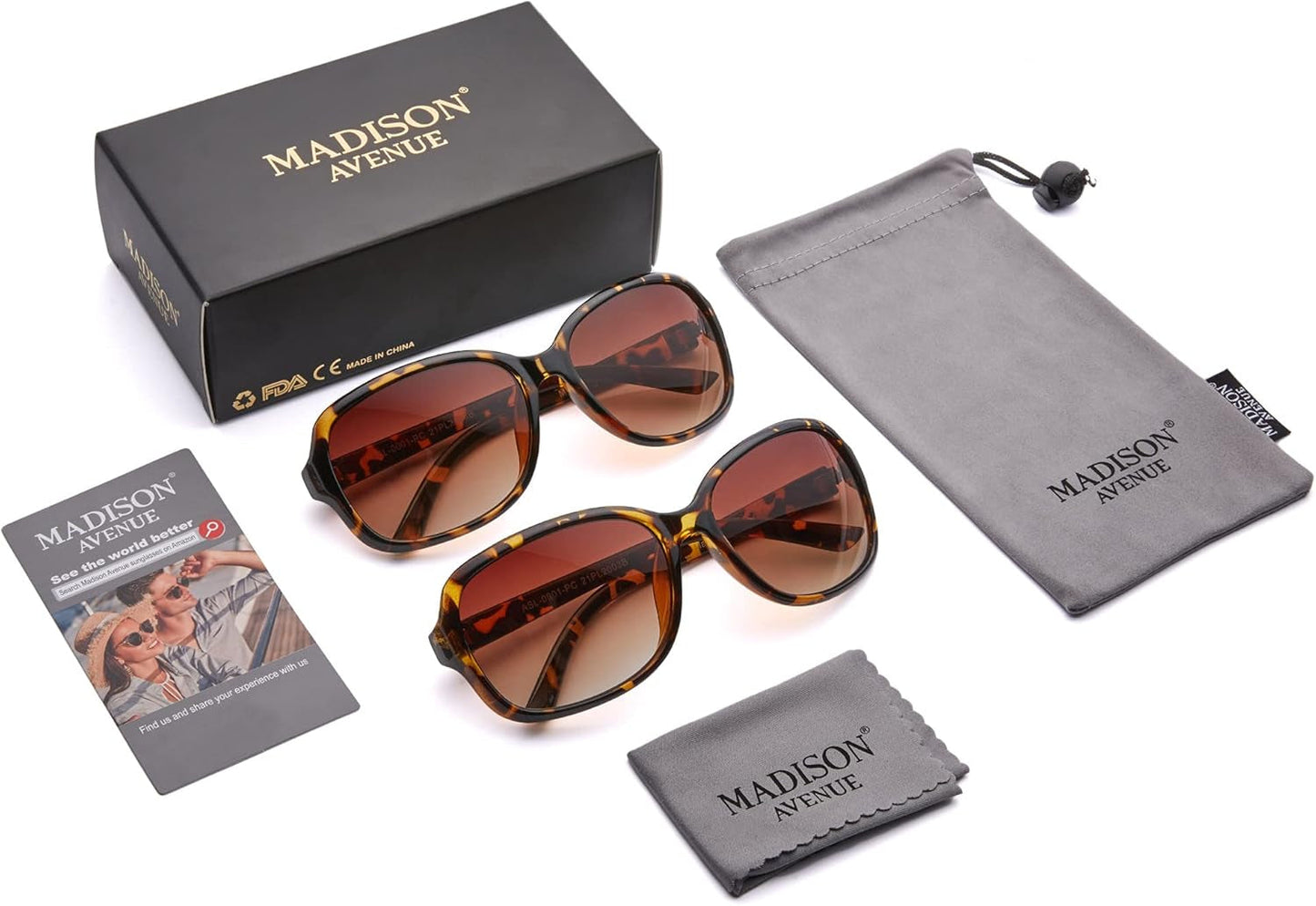 2 Pack Classic Vintage Sunglasses for Women Men,Fashion Sun Shades Glasses with UV400 Protection - WORLD TIME VISITS