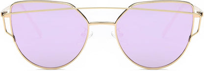 Cat Eye Sunglasses for Women Fashion Designer Style Mirrored Lenses