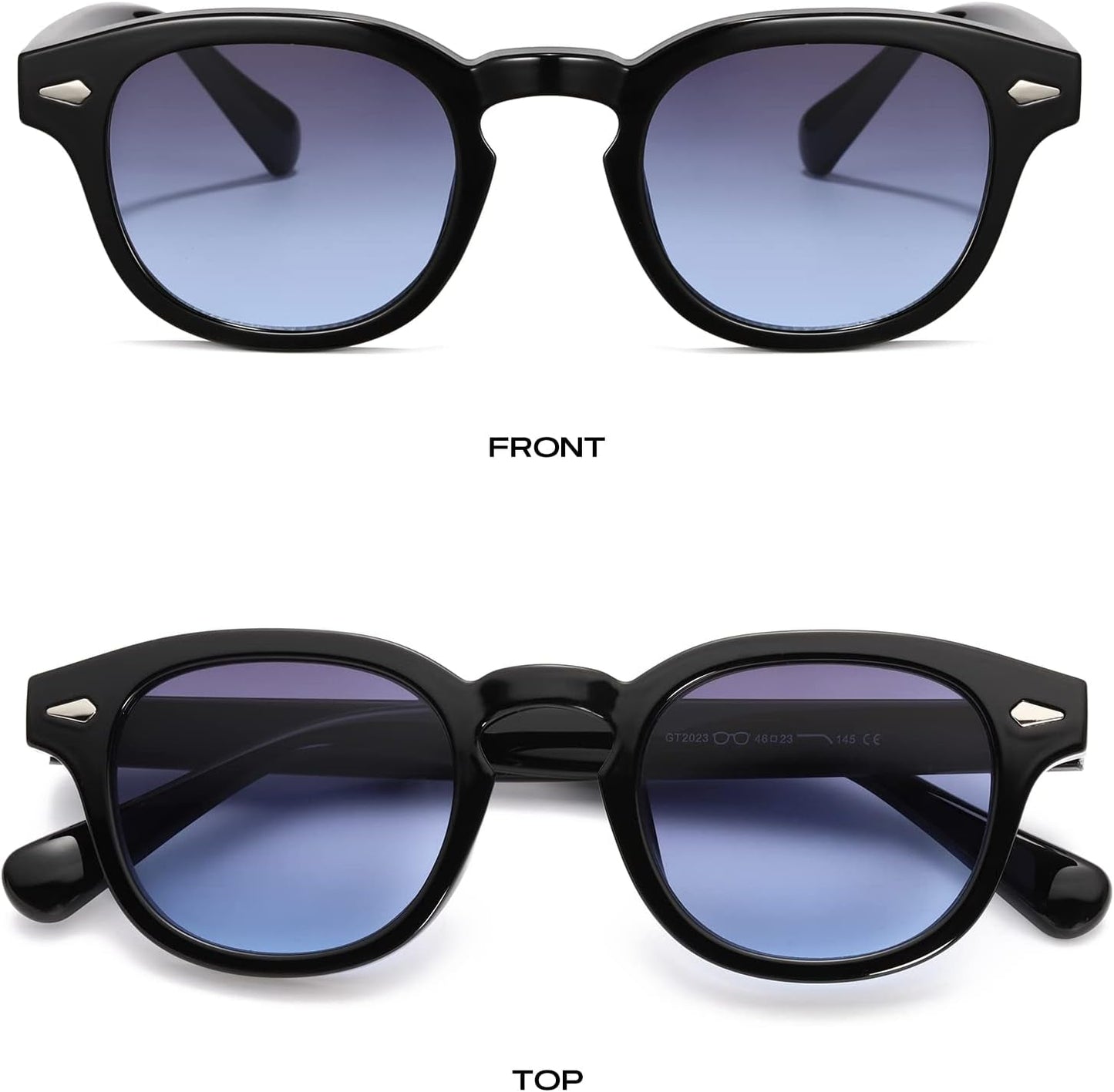 Unisex Vintage Retro round Style Tinted Sunglasses for Men Women Fashion Circle Sun Glasses 46Mm
