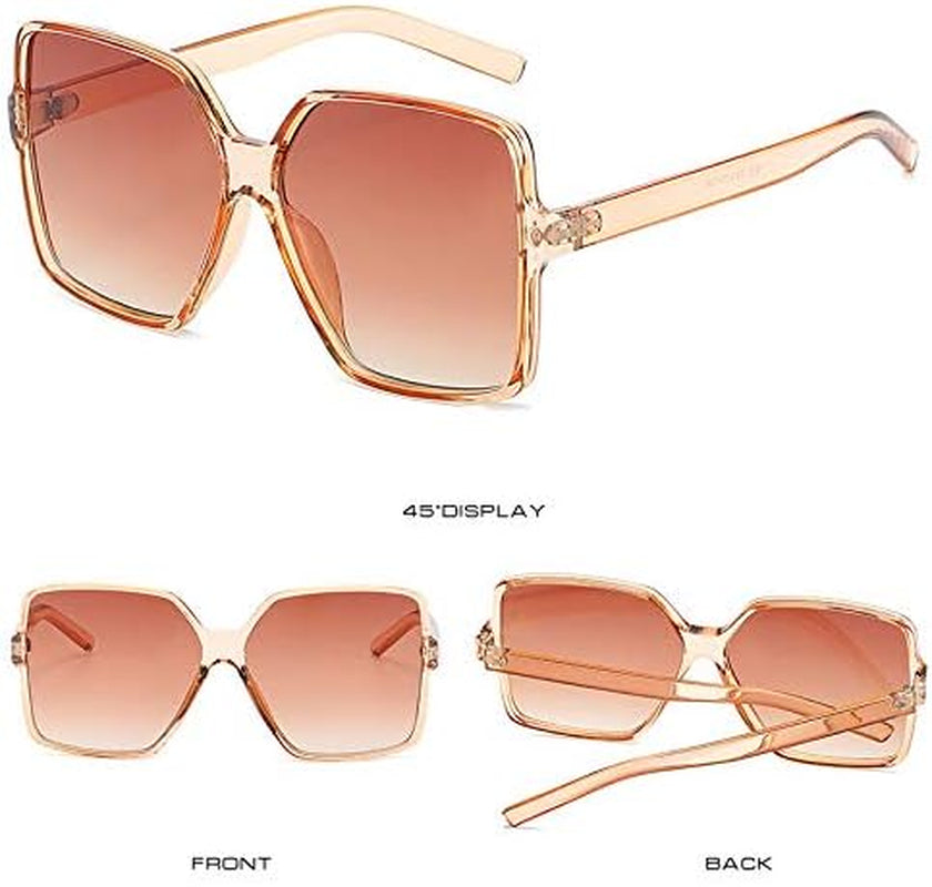 Oversized Square Sunglasses for Women Big Large Wide Fashion Shades for Men UV Protection Unisex - WORLD TIME VISITS