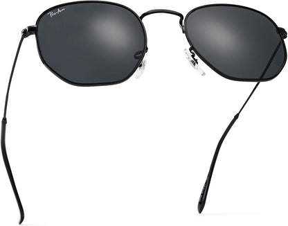 Small Square Sunglasses for Women Men 100% Real Glass Lens Hexagonal Frame - WORLD TIME VISITS
