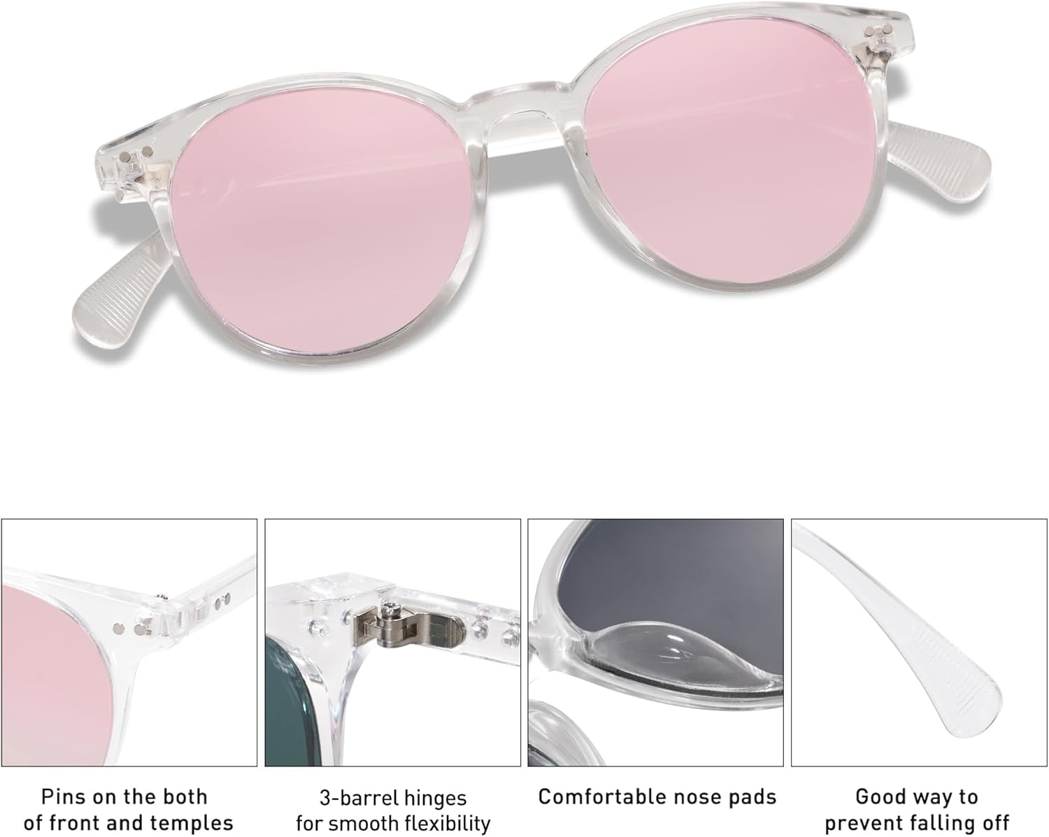 Small round Classic Polarized Sunglasses for Women Men Vintage Style UV400 Lens SJ2113 - WORLD TIME VISITS