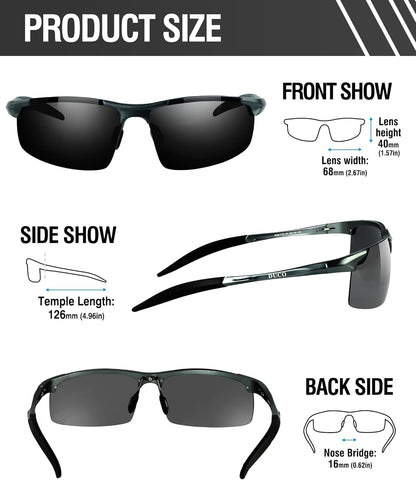 Mens Sports Polarized Sunglasses UV Protection Sunglasses for Men 8177S