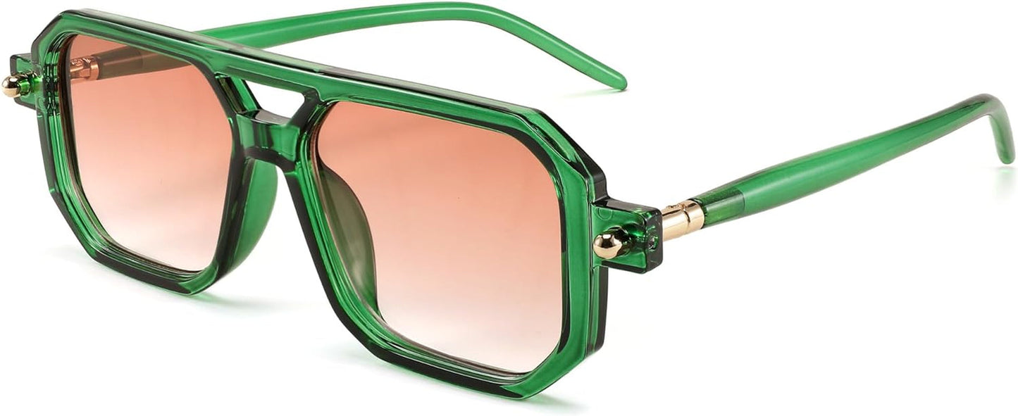 Vintage Square 70S Flat Aviator Sunglasses Women Men Classic Retro Stylish Frame UV400 Sunglasses B2622