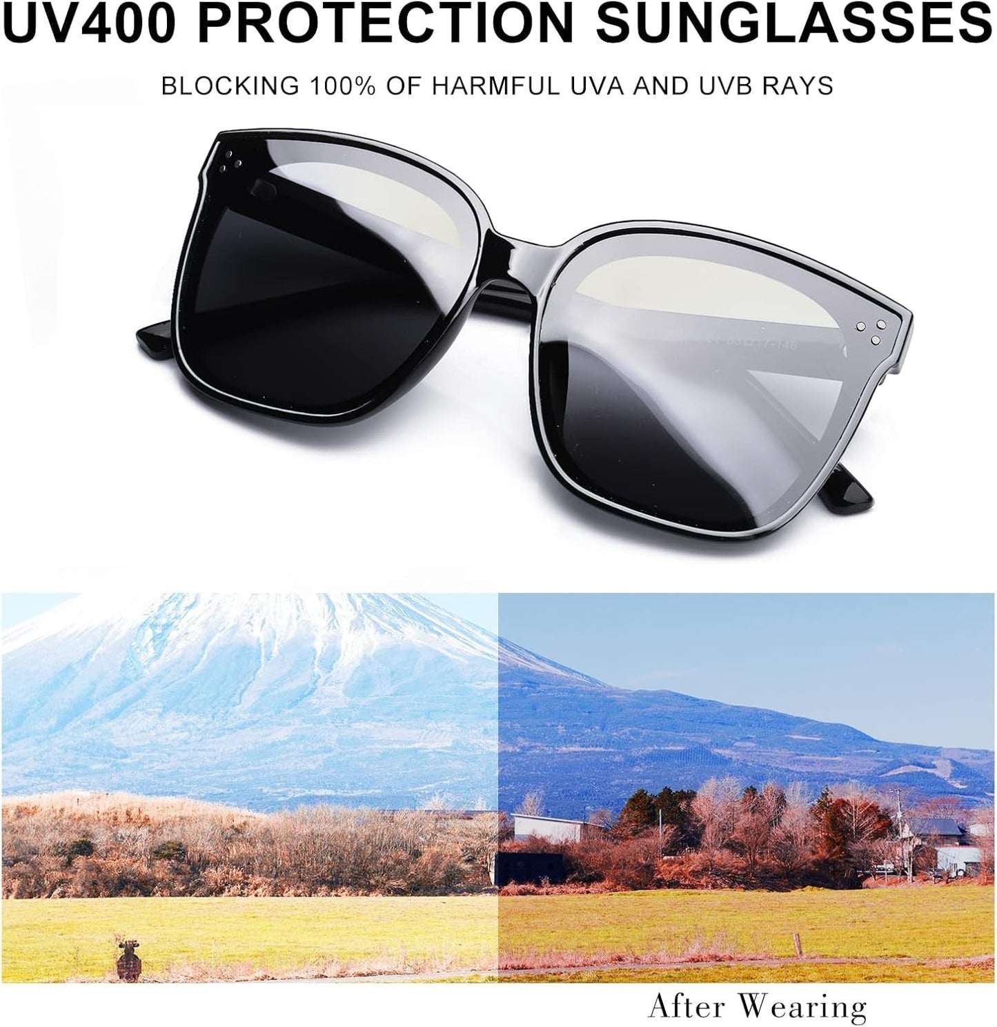 Sunglasses Womens, Oversized Pink Sunglasses for Women with Trendy Mirrored Lens UV400 Blocking