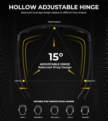 Polarized Sunglasses for Men, Lightweight Sun Glasses with UV Protection for Driving Fishing Golf - WORLD TIME VISITS