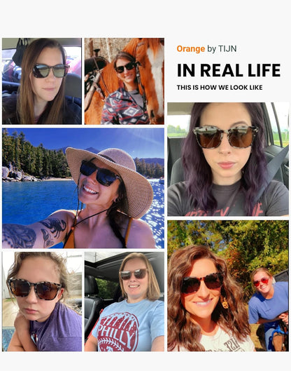 Polarized Sunglasses for Womens and Mens,Classic Square Frames Shades for UV Protection, Stylish and Trendy Sunnies - WORLD TIME VISITS