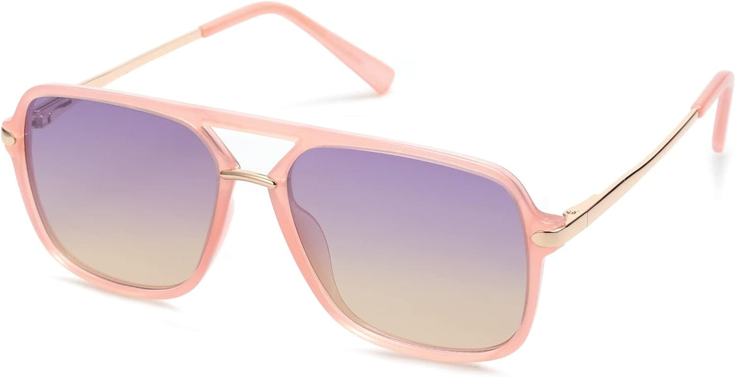 Sunglasses for Women & Men, Square, Retro, Polarized Lens, Trendy Aviator, 90S Shades