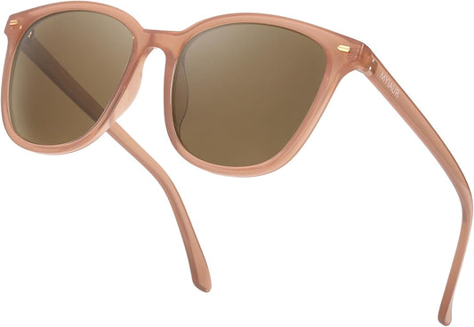 Polarized Sunglasses for Women, Square Mirrored Trendy Shades with UV Protection Reduce Glare Sun Glasses