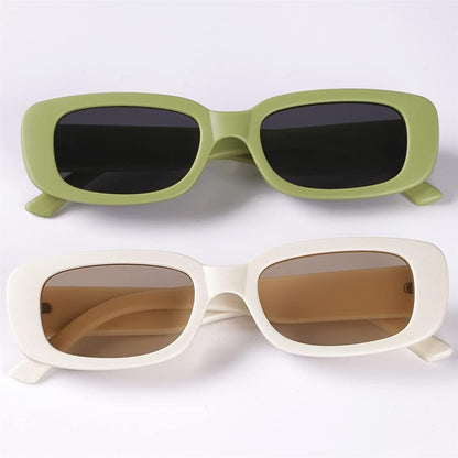 4 Pieces Retro Vintage Sunglasses Small Square Rectangle 90S Glasses Trendy Y2K for Women Aesthetic Accessories - WORLD TIME VISITS