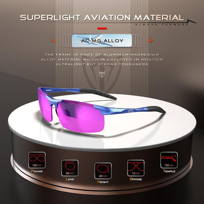 Men'S Fashion Driving Polarized Sunglasses for Men - Al-Mg Metal Ultralight Frame