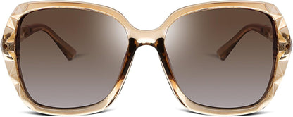 Polarized Women Square Sunglasses Sparkling Composite Shiny Frame B2289
