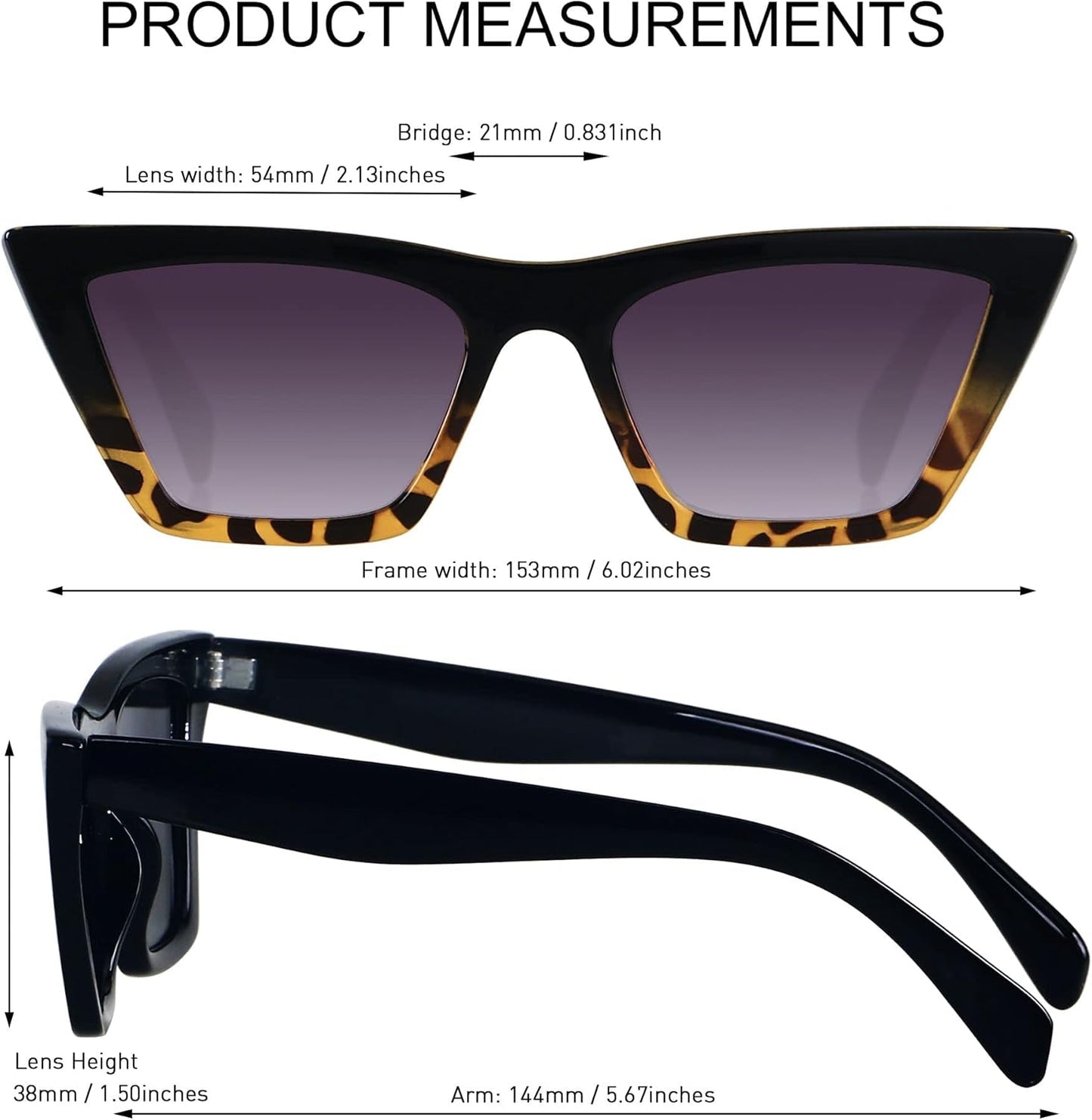 Cat Eye Sunglasses for Women Polarized Cateye Frames Fashion Vintage Square Classic Retro Sun Glasses