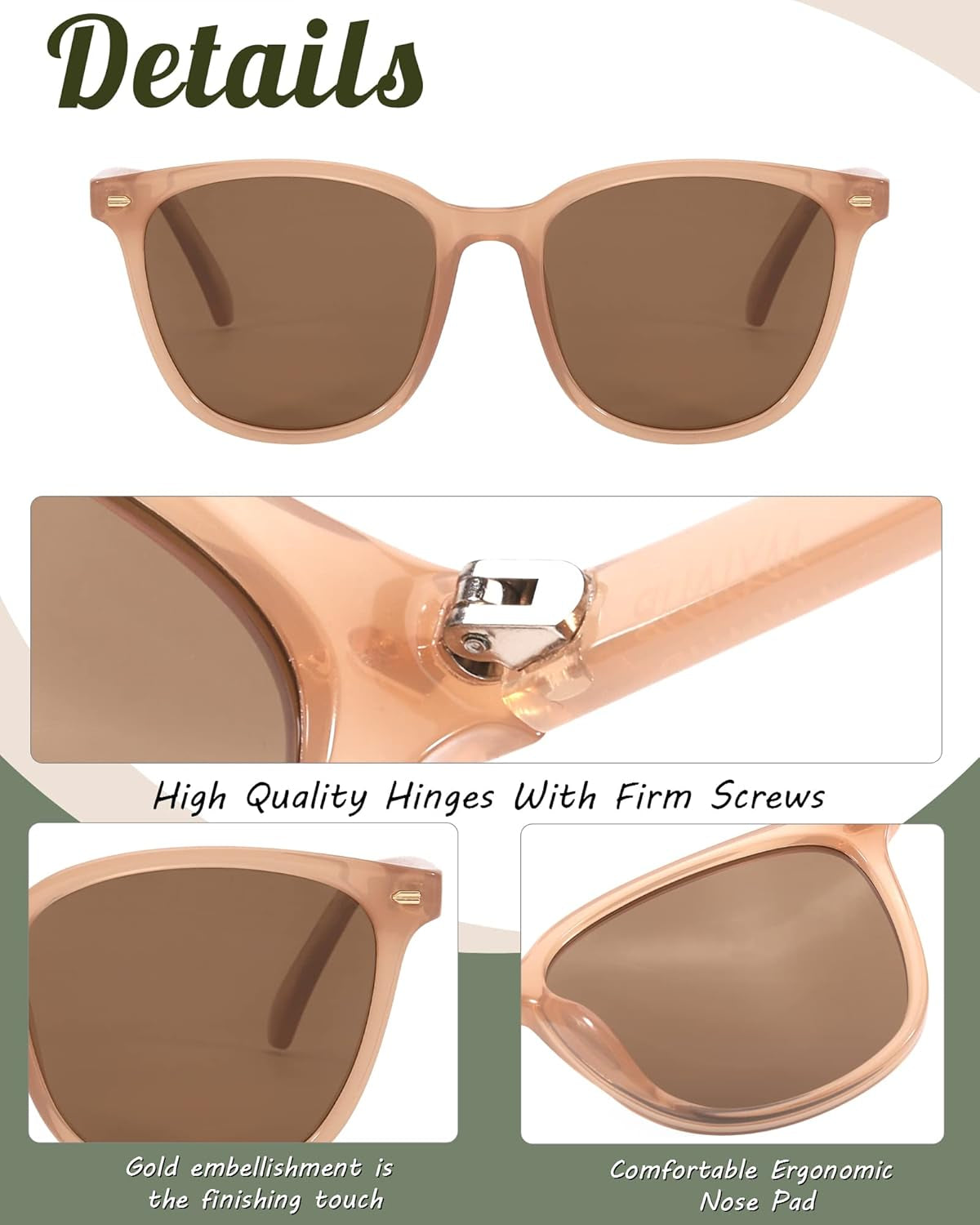 Polarized Sunglasses for Women, Square Mirrored Trendy Shades with UV Protection Reduce Glare Sun Glasses - WORLD TIME VISITS