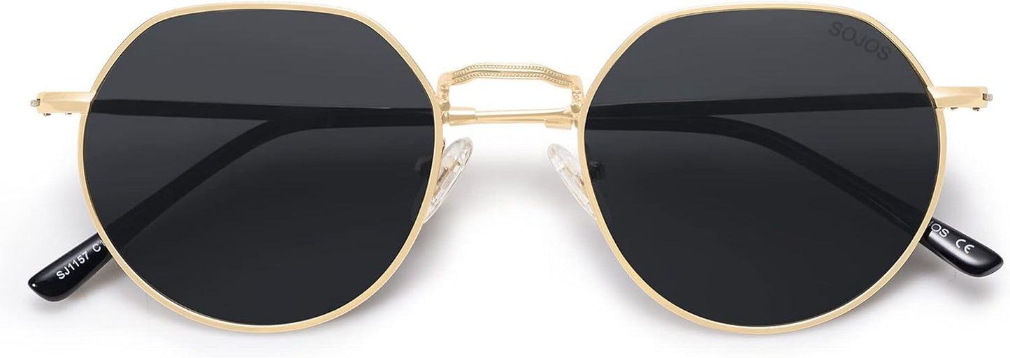 round Polygon Polarized Sunglasses for Women Men Retro Classic Vintage Panto Shades SJ1157