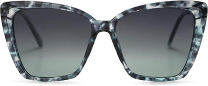 Trendy Polarized Sunglasses for Women Retro Womens Oversized Square Cat Eye Sun Glasses UV Protection SJ2206