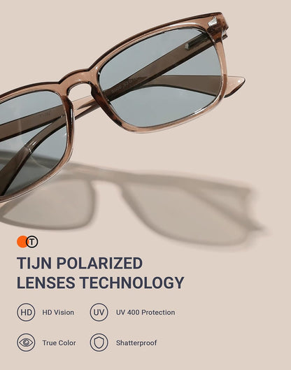 Polarized Sunglasses for Womens and Mens,Classic Square Frames Shades for UV Protection, Stylish and Trendy Sunnies - WORLD TIME VISITS
