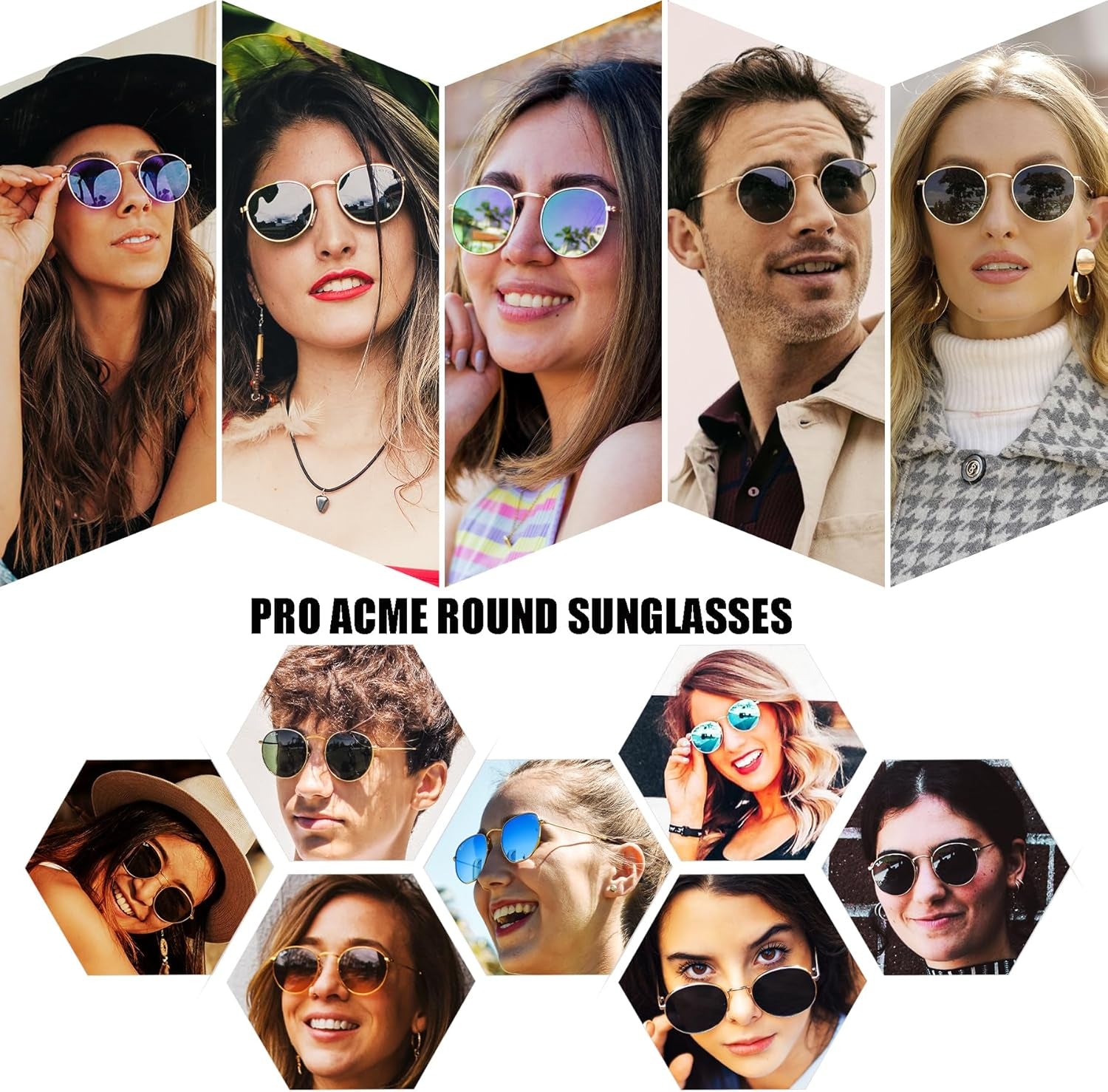 Small round Metal Polarized Sunglasses for Women Retro Designer Style - WORLD TIME VISITS
