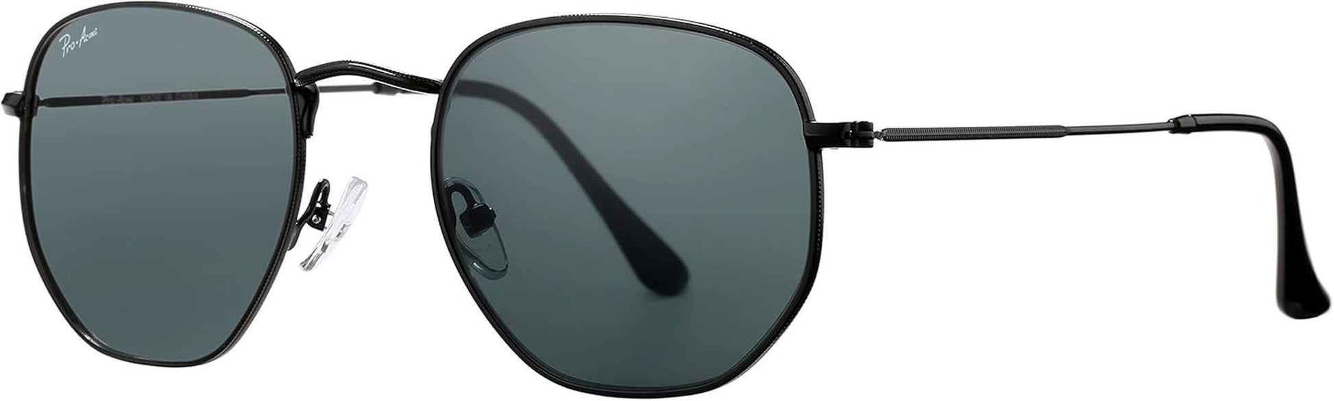 Small Square Sunglasses for Women Men 100% Real Glass Lens Hexagonal Frame - WORLD TIME VISITS