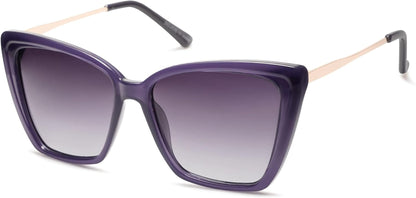 Trendy Polarized Sunglasses for Women Retro Womens Oversized Square Cat Eye Sun Glasses UV Protection SJ2206
