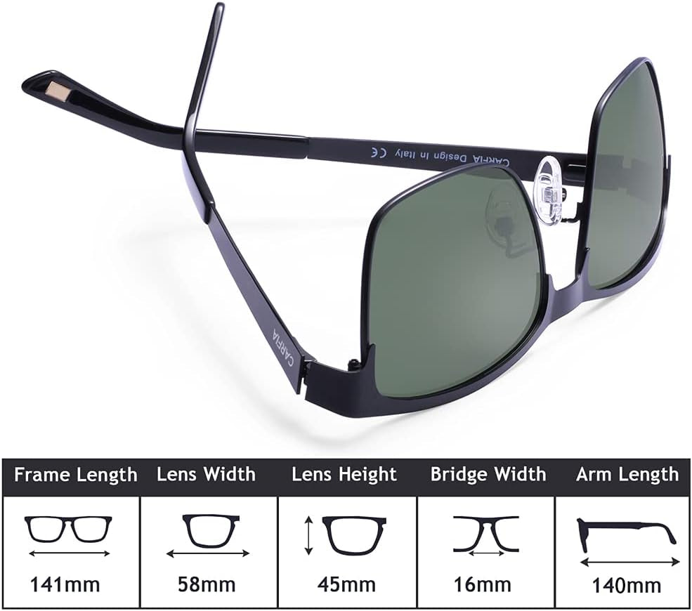 Metal Mens Sunglasses Polarized UV400 Protection for Driving Fishing Hiking Golf Everyday Use CA5225