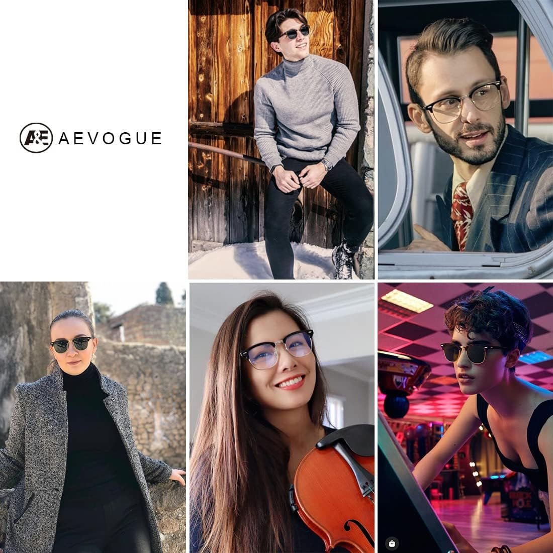 Polarized Sunglasses for Women and Men Semi Rimless Frame Retro Sun Glasses AE0369 - WORLD TIME VISITS