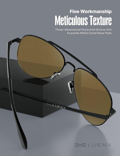 Aviator Sunglasses for Men Women Polarized Driving Classic Shades - UV 400 Protection with Accessories 60MM