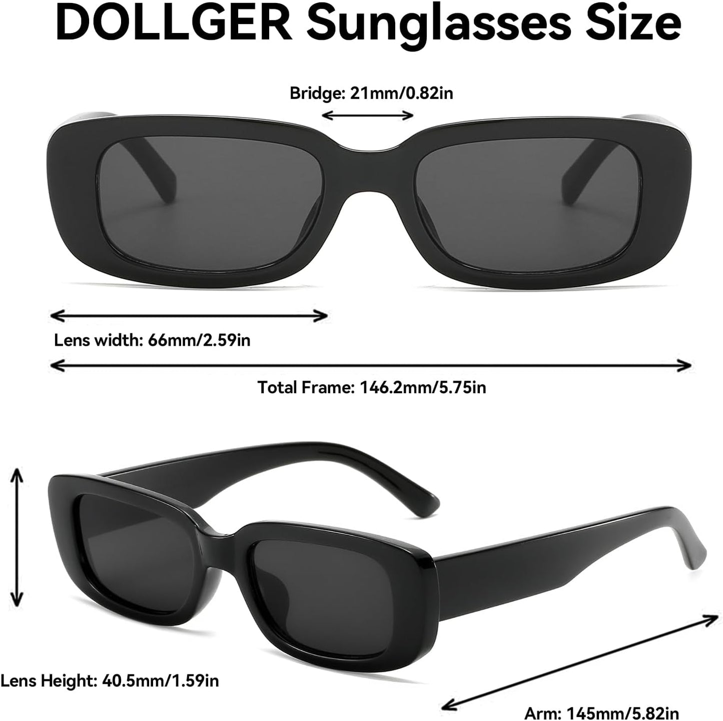 Rectangle Sunglasses for Women Men Trendy Retro Fashion Sunglasses UV 400 Protection Square Fram - WORLD TIME VISITS