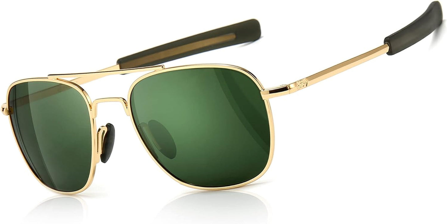 Men'S Military Style Polarized Pilot Aviator Sunglasses Bayonet Temples - WORLD TIME VISITS