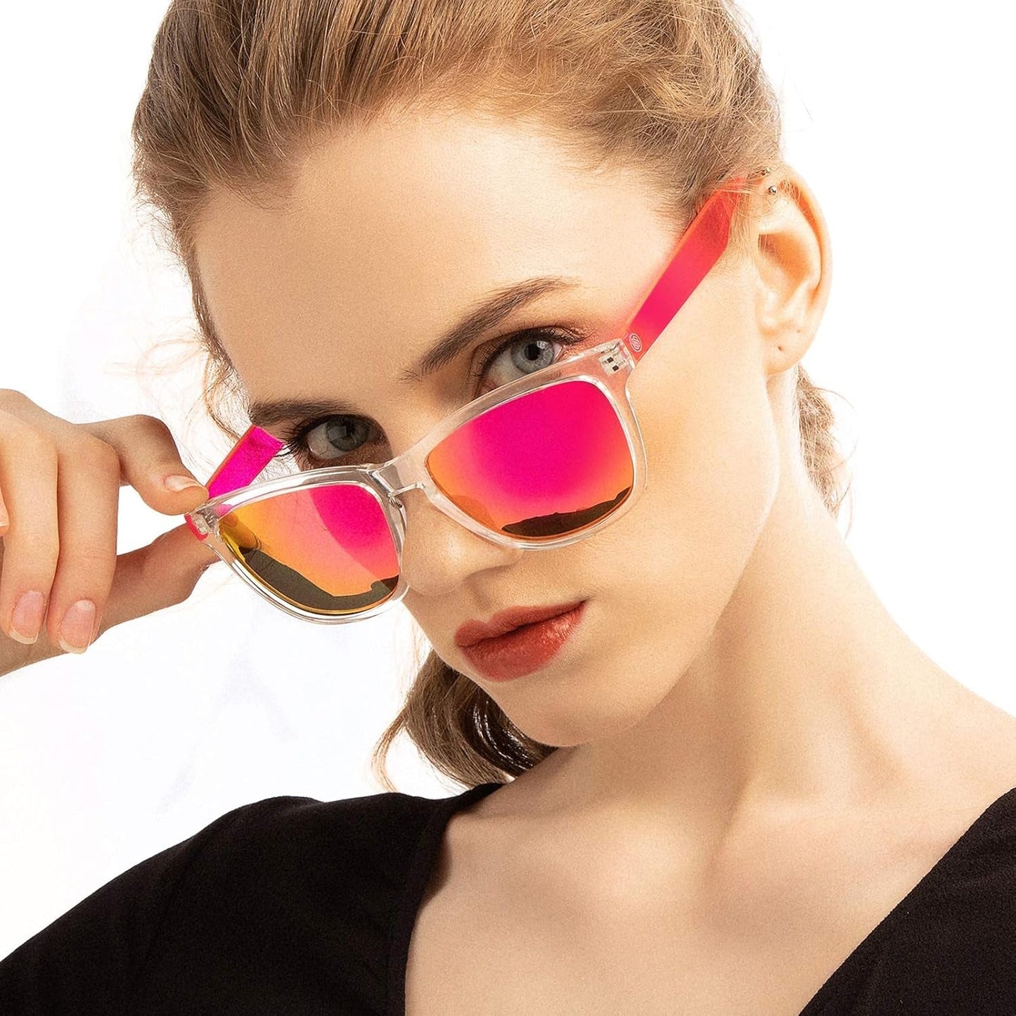 Sunglasses Womens,Classic Square Frame UV400 Mirrored Lens,Sunglasses Fit for Beach,Vacation,Driving - WORLD TIME VISITS