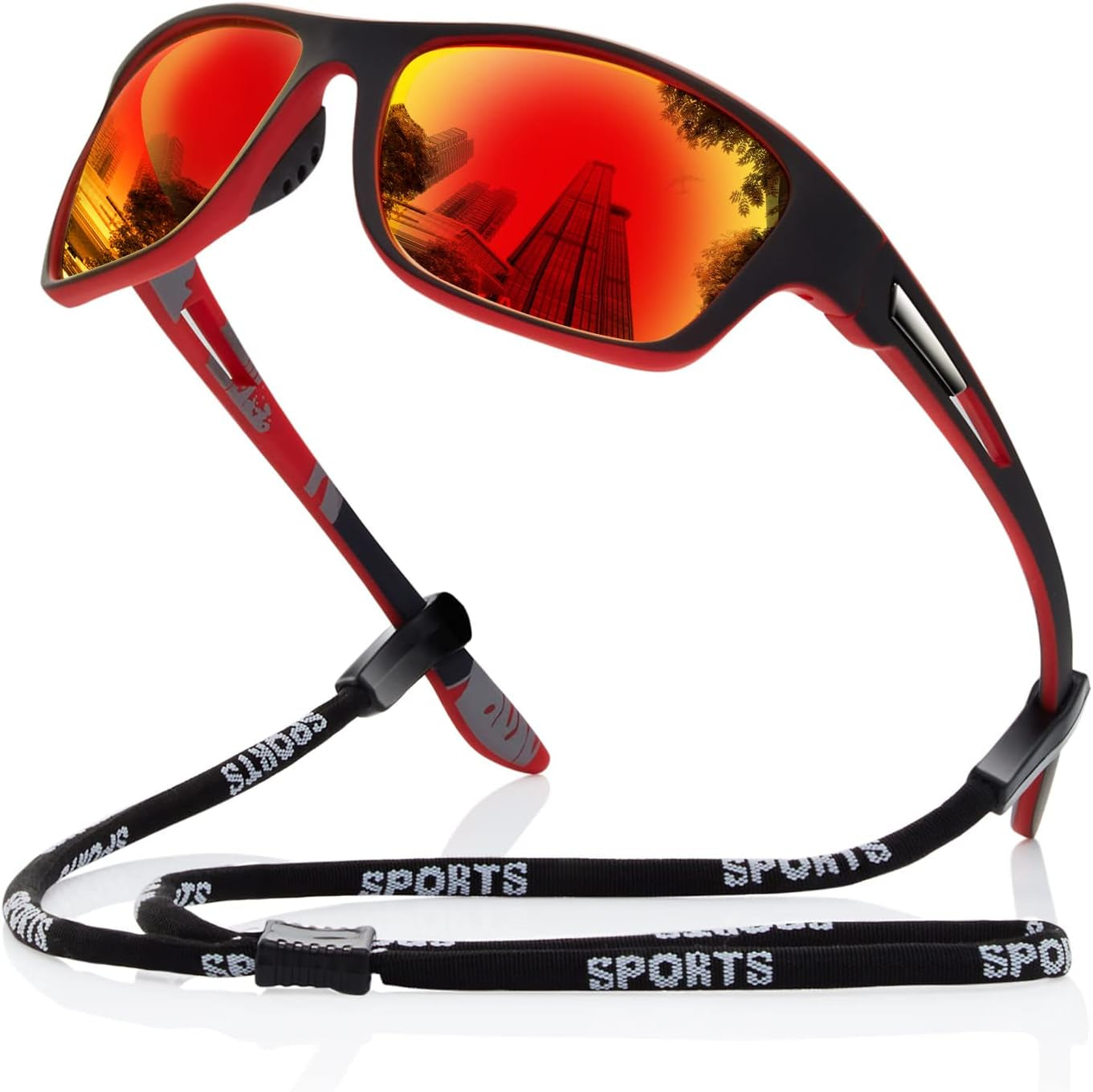 Polarized Sports Sunglasses for Men: UV400 Protection Glasses Womens Wrap around Goggles for Driving Fishing - WORLD TIME VISITS