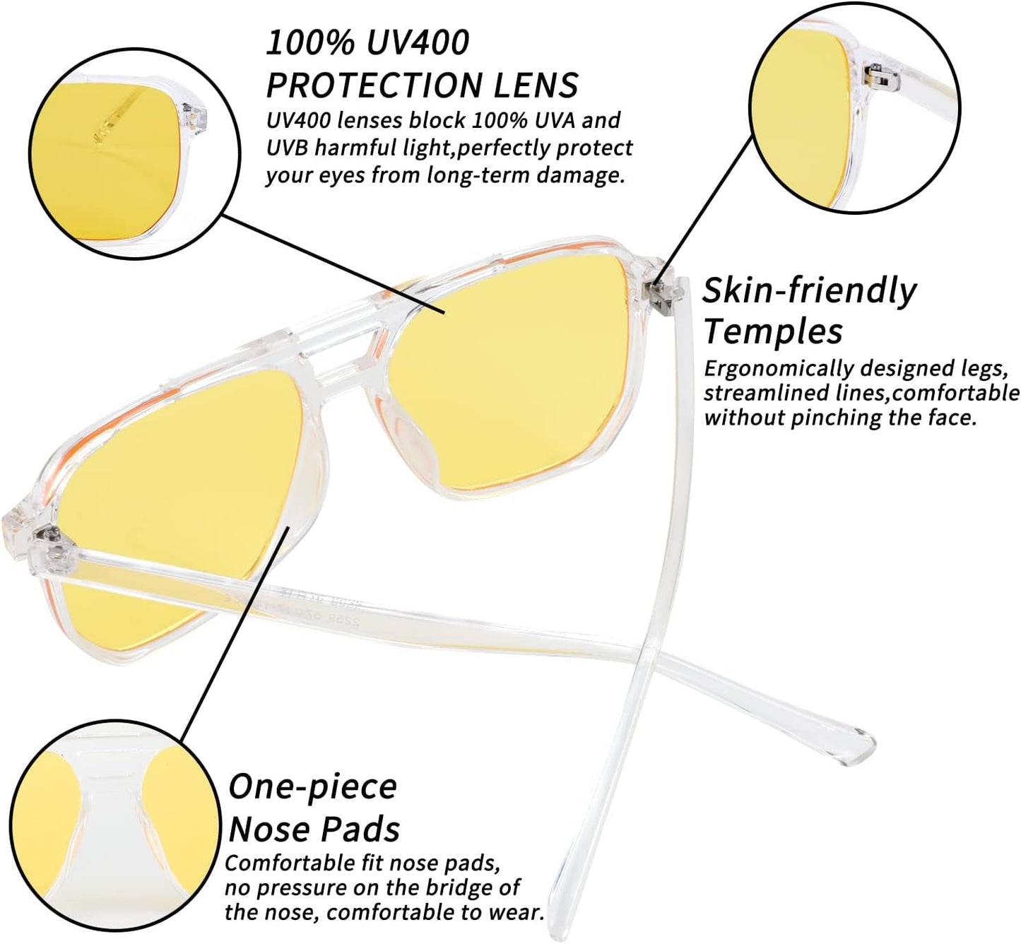 Retro Square Aviator Sunglasses Women Men 70S Vintage Trendy Plastic Frame Sun Glasses B2835