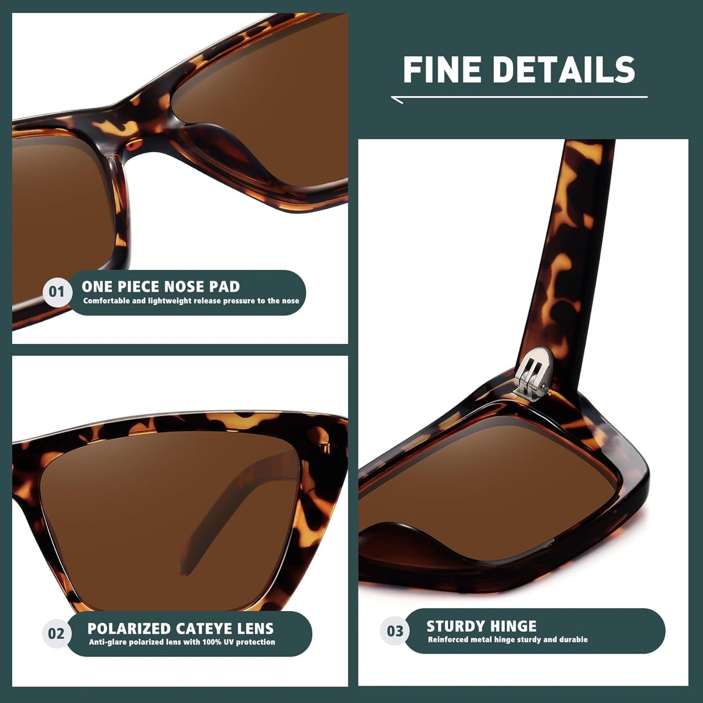 Narrow Small Vintage Polarized Cat Eye Sunglasses for Women