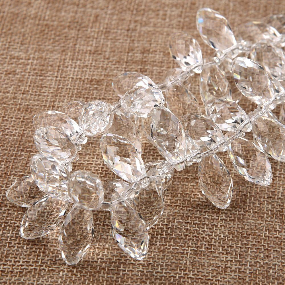 Teardrop Chandelier Crystal Pendants Glass Pendants Beads Pack of 50 - WORLD TIME VISITS