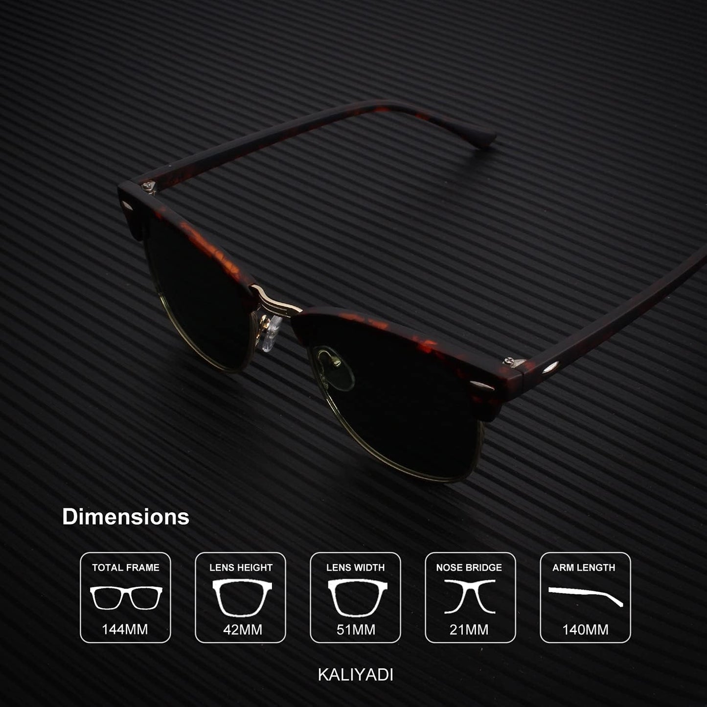 Polarized Sunglasses for Men and Women Semi-Rimless Frame Driving Sun Glasses UV Blocking